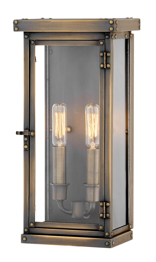 Hamilton Medium Wall Mount Lantern In Dark Brass Finish