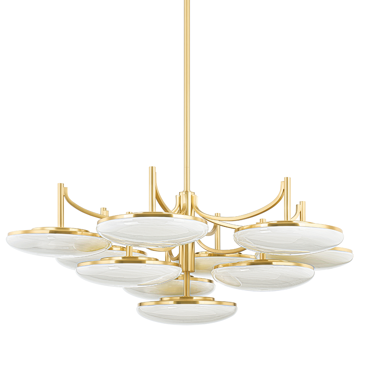 BREGMAN Chandelier with Aged Brass Finish