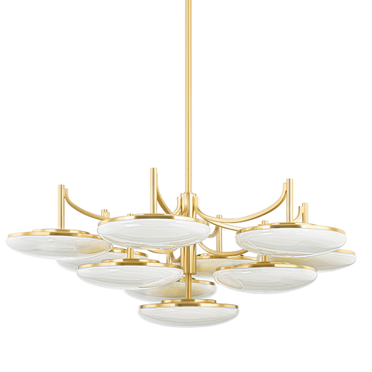 BREGMAN Chandelier with Aged Brass Finish