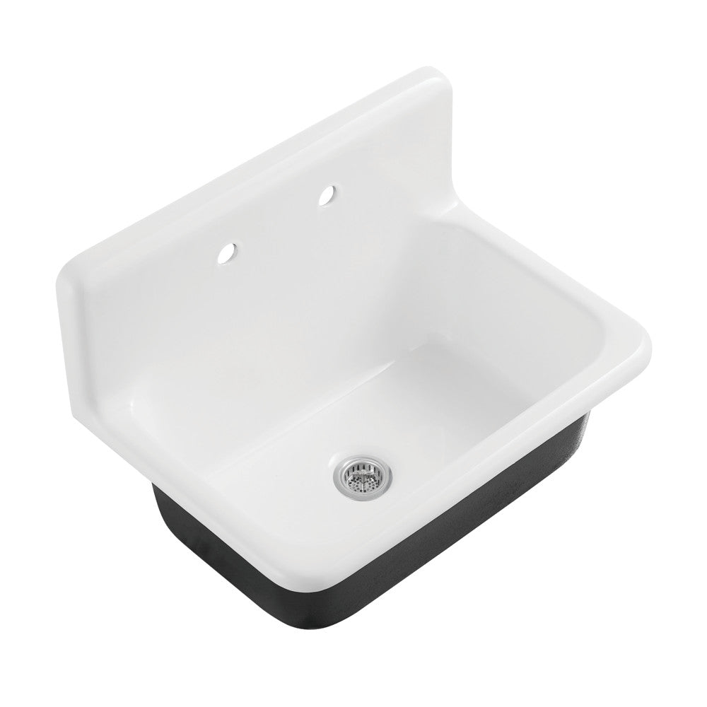 Petra Galley 30 Inch Wall Mount Kitchen Sink in White
