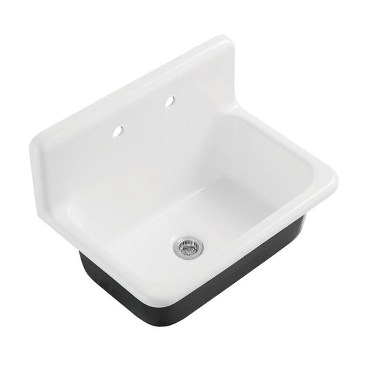 Petra Galley 30 Inch Wall Mount Kitchen Sink in White