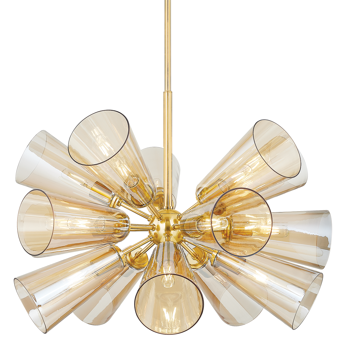 HARTWOOD CHANDELIER with AGED BRASS Finish