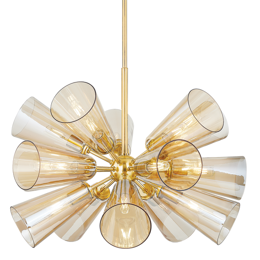 HARTWOOD CHANDELIER with AGED BRASS Finish