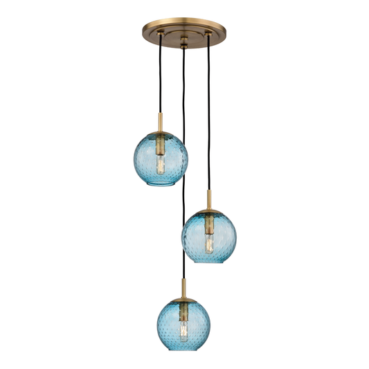 Rousseau Chandelier with Aged Brass Finish