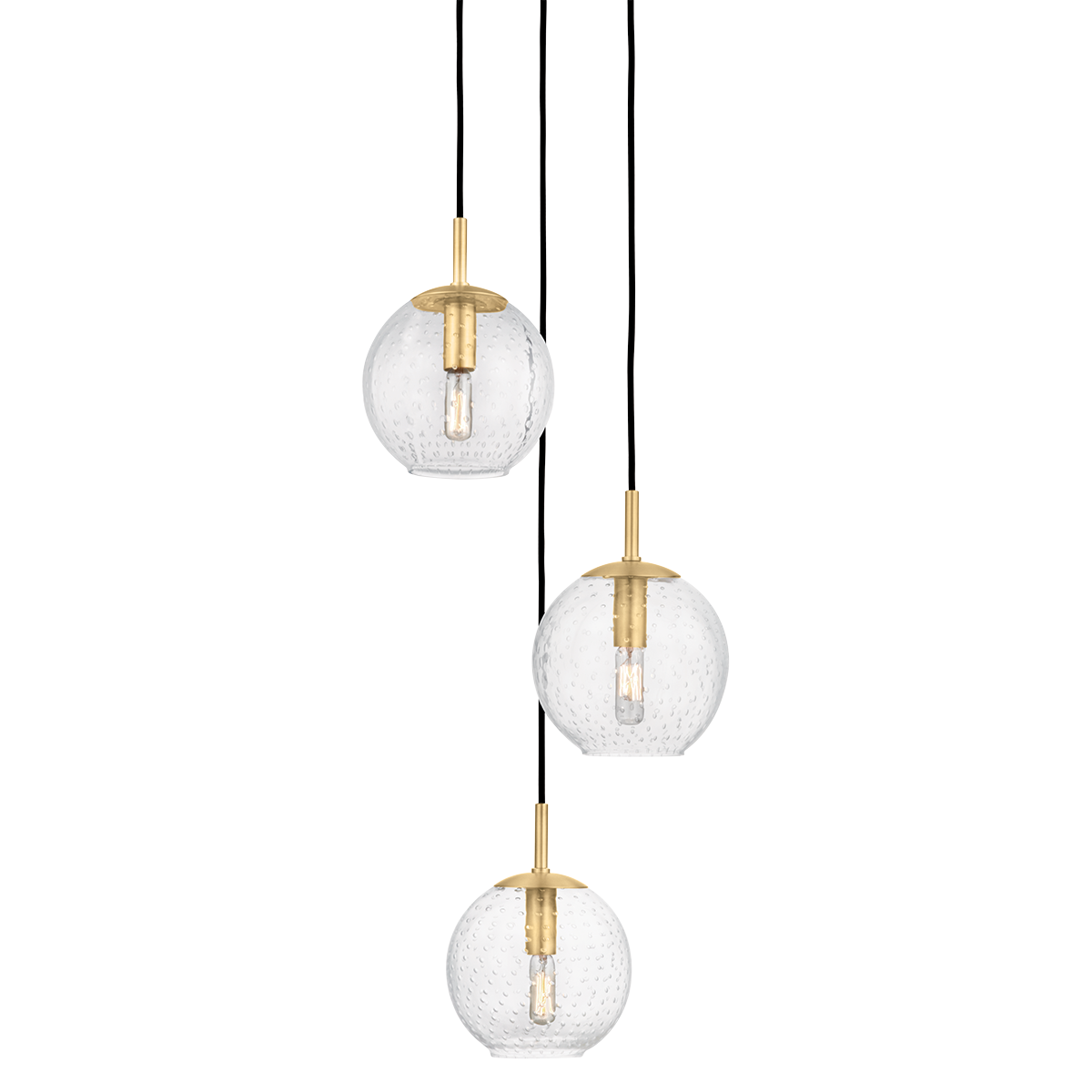 Rousseau Chandelier with Aged Brass Finish