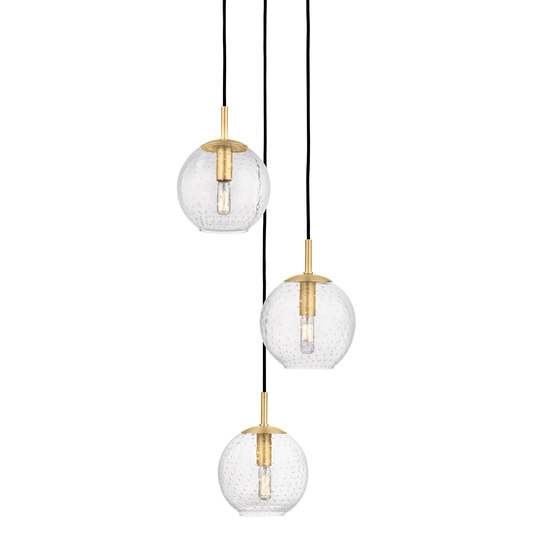 Rousseau Chandelier with Aged Brass Finish