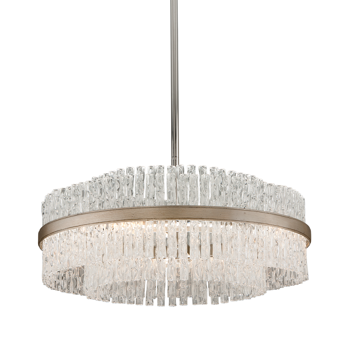 Chime Chandelier In SILVER LEAF POLISHED STAINLESS Finish
