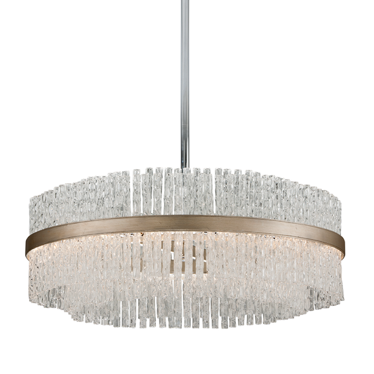Chime Chandelier In SILVER LEAF POLISHED STAINLESS Finish