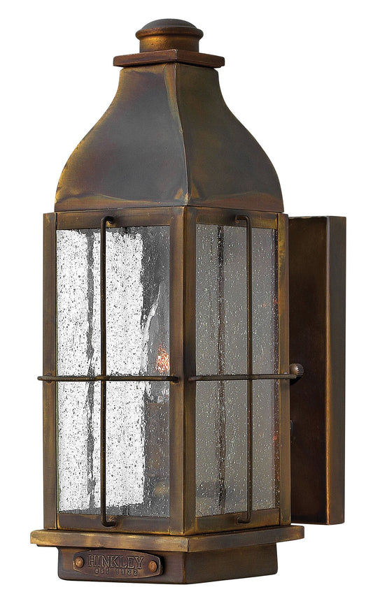 Bingham Small Wall Mount Lantern In Dark Brass Finish