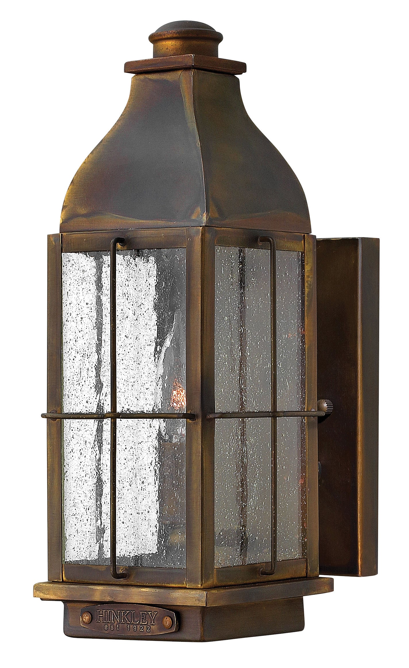 Bingham Small Wall Mount Lantern In Dark Brass Finish