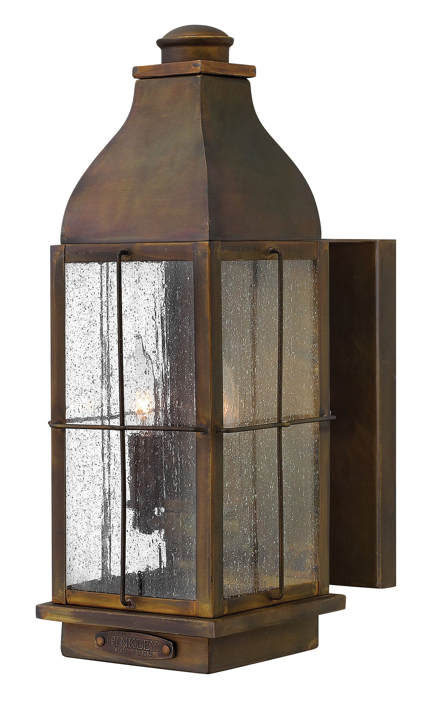 Bingham Medium Wall Mount Lantern In Dark Brass Finish