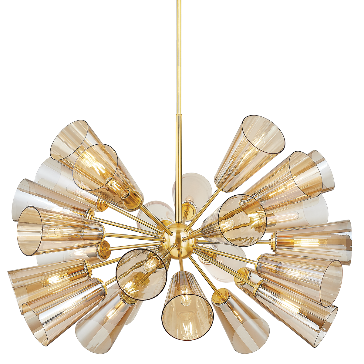 HARTWOOD CHANDELIER with AGED BRASS Finish