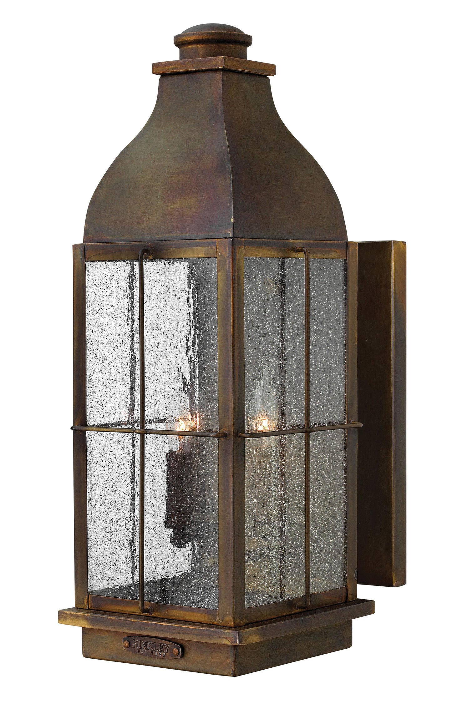 Bingham Medium Wall Mount Lantern In Dark Brass Finish