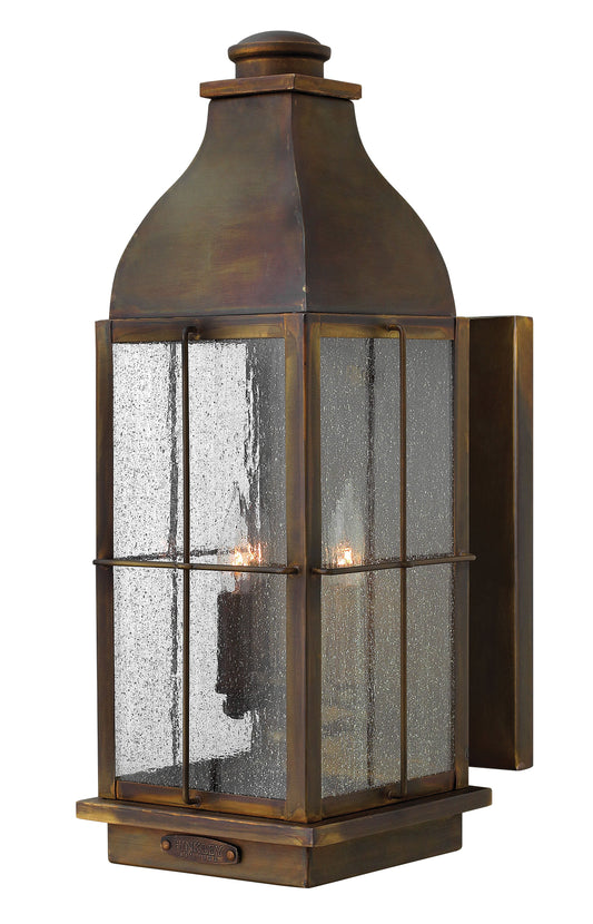 Bingham Medium Wall Mount Lantern In Dark Brass Finish