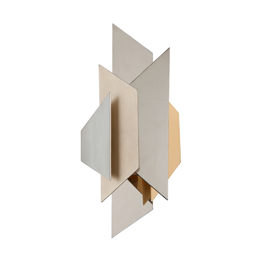Modernist Wall Sconce In POL SS W SILVER/GOLD LEAF Finish