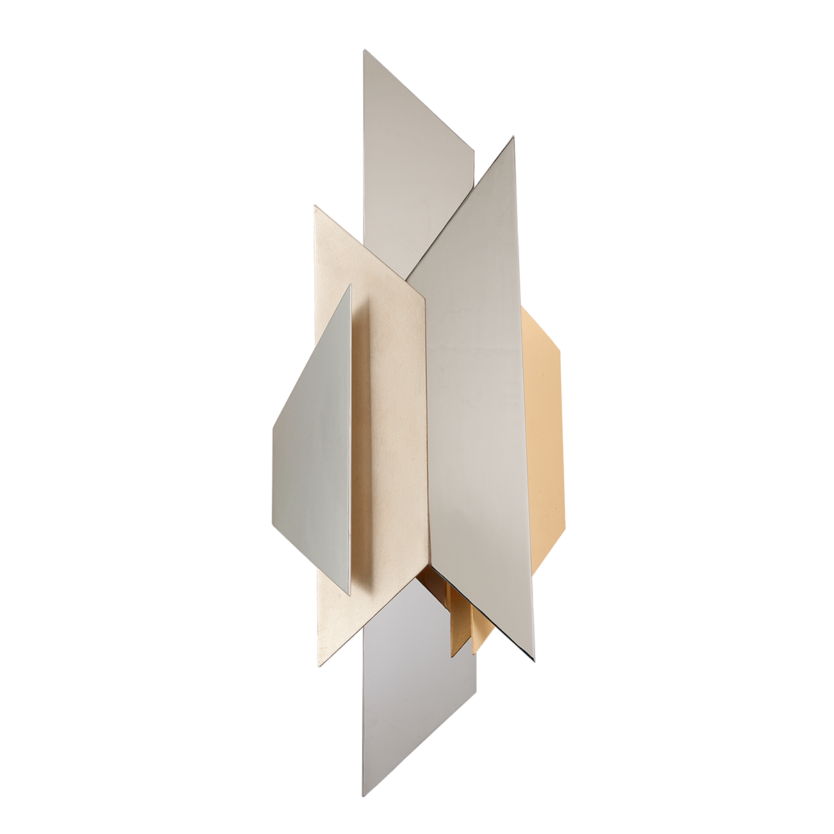 Modernist Wall Sconce In POL SS W SILVER/GOLD LEAF Finish