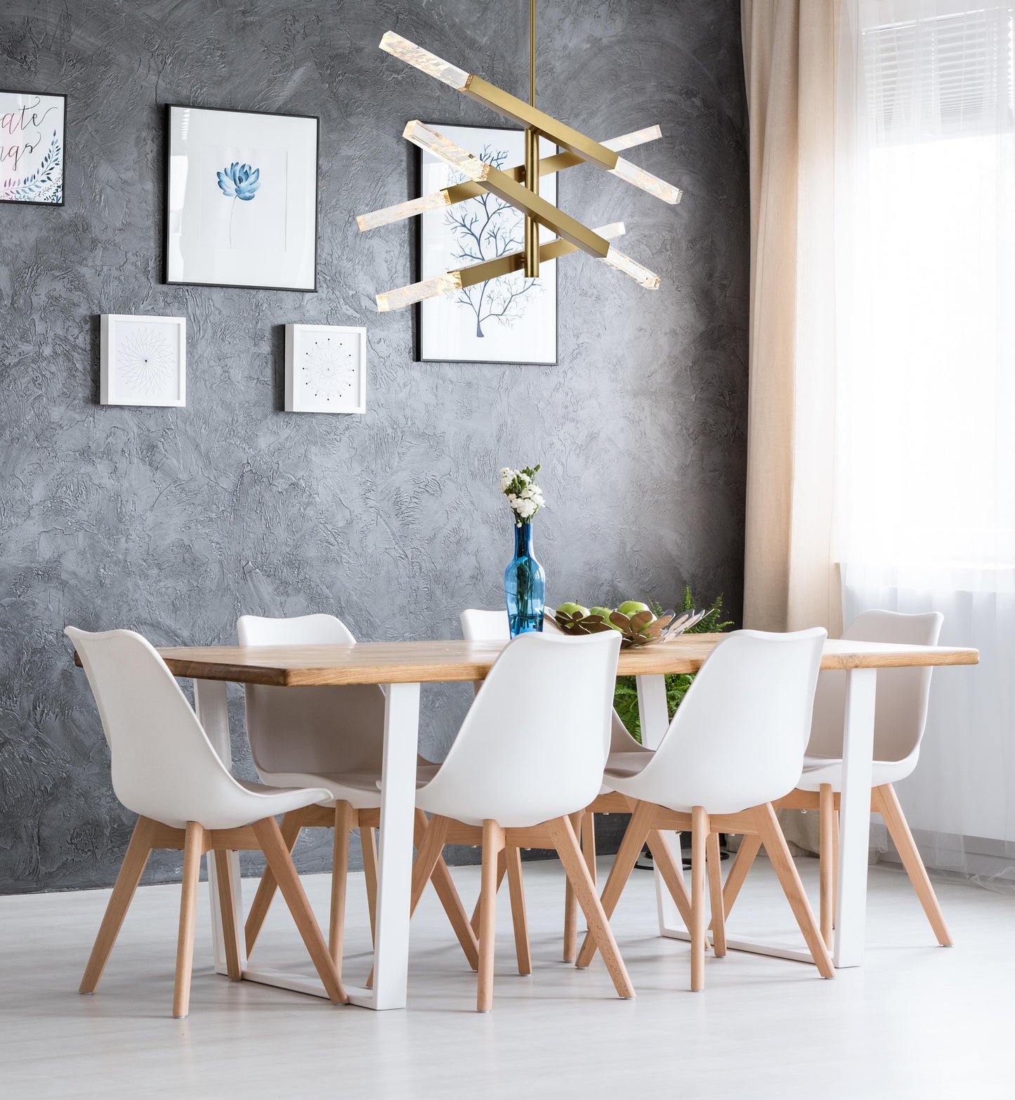 Ari 4-Bar Pendant in Satin Gold