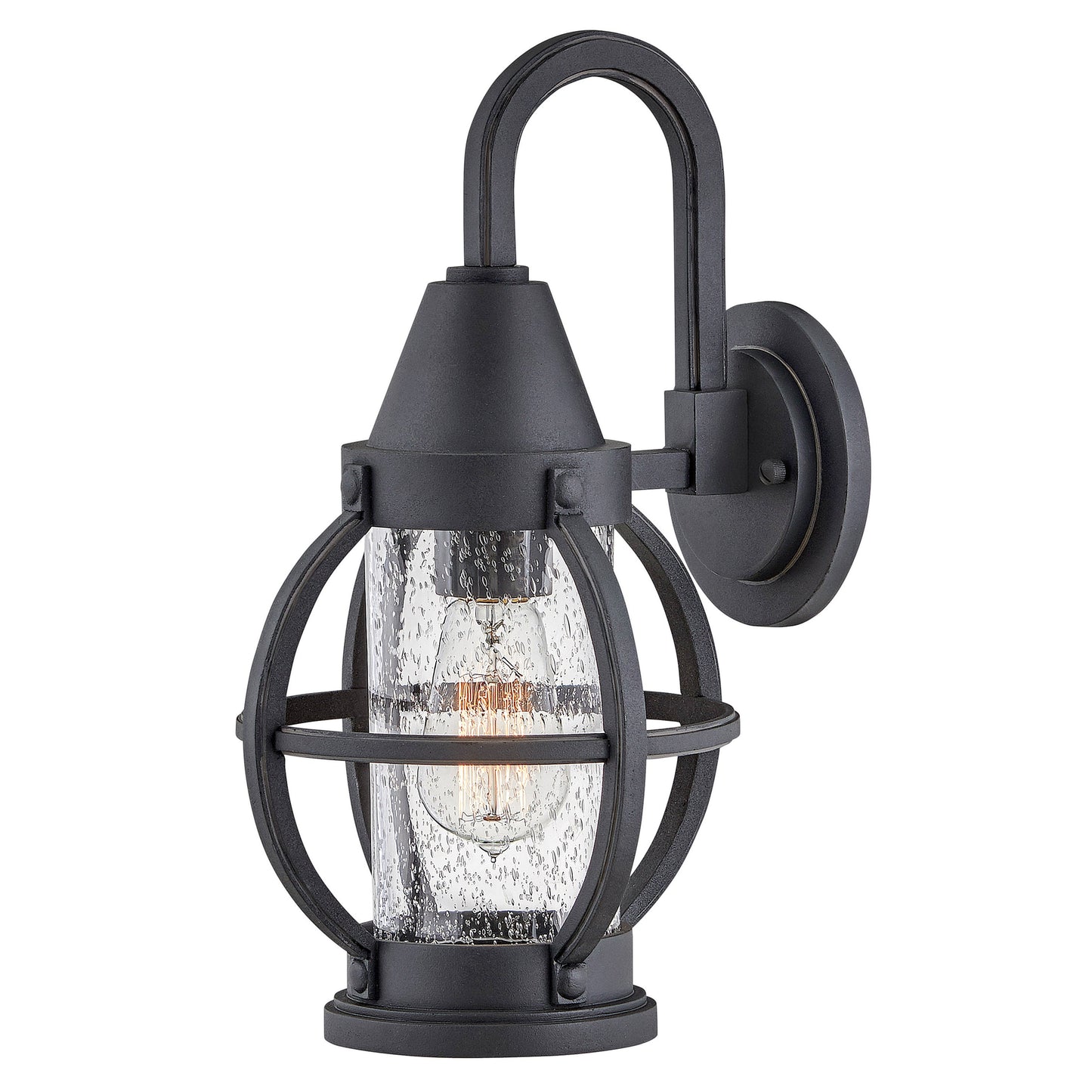 Chatham Medium Wall Mount Lantern In Black Finish