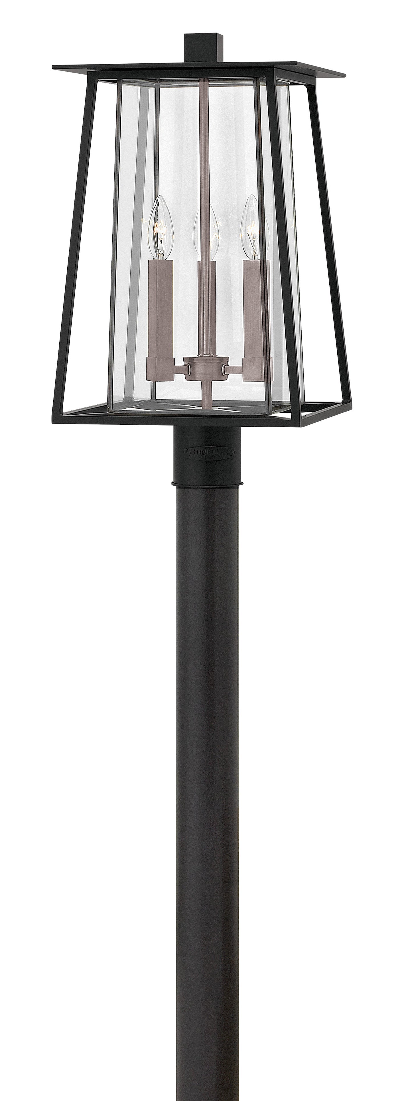 Walker Medium Post Top or Pier Mount Lantern In Black Finish