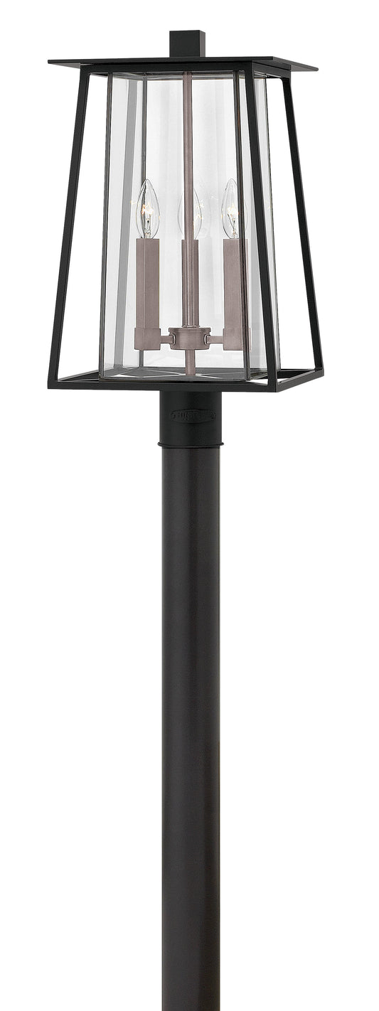 Walker Medium Post Top or Pier Mount Lantern In Black Finish