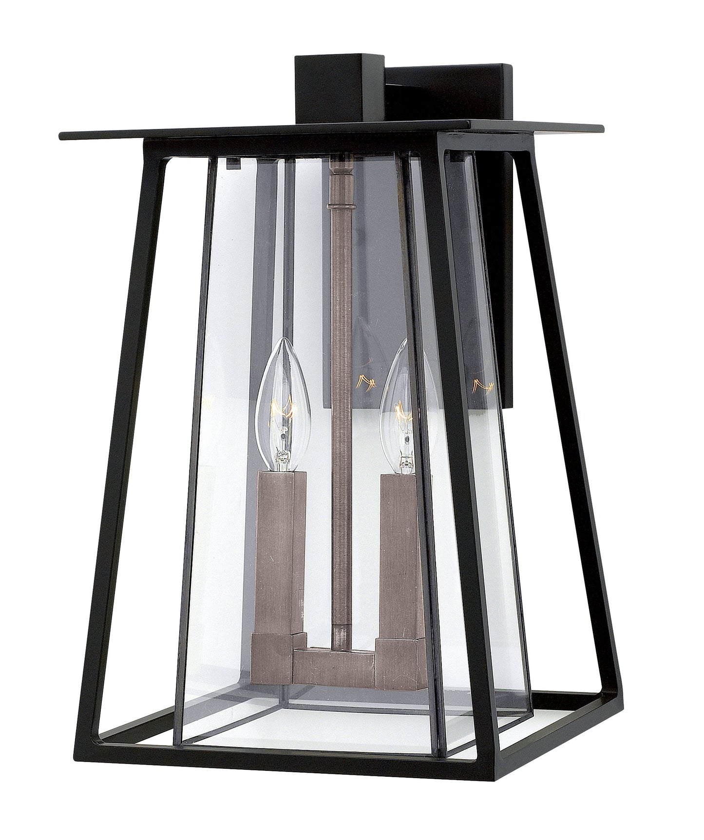 Walker Medium Wall Mount Lantern In Black Finish