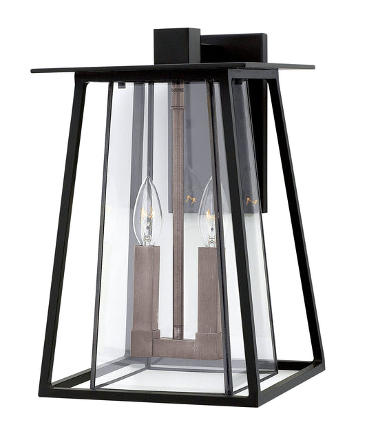 Walker Medium Wall Mount Lantern In Black Finish