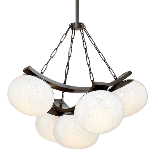 DUXBURY CHANDELIER with DISTRESSED BRONZE Finish