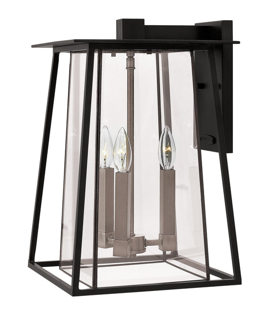 Walker Medium Wall Mount Lantern In Black Finish