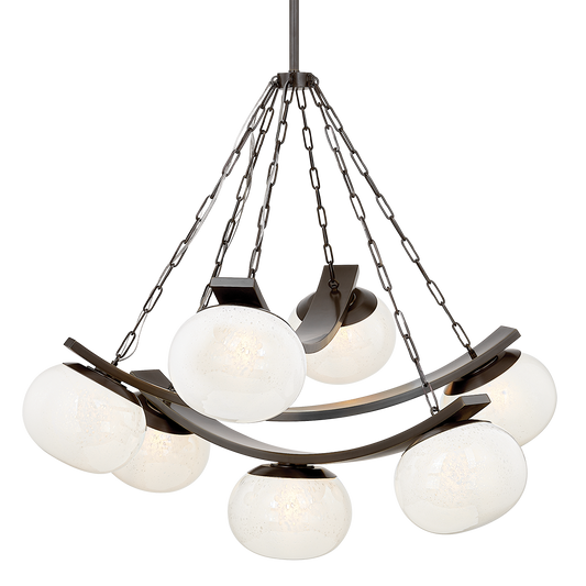 DUXBURY CHANDELIER with DISTRESSED BRONZE Finish