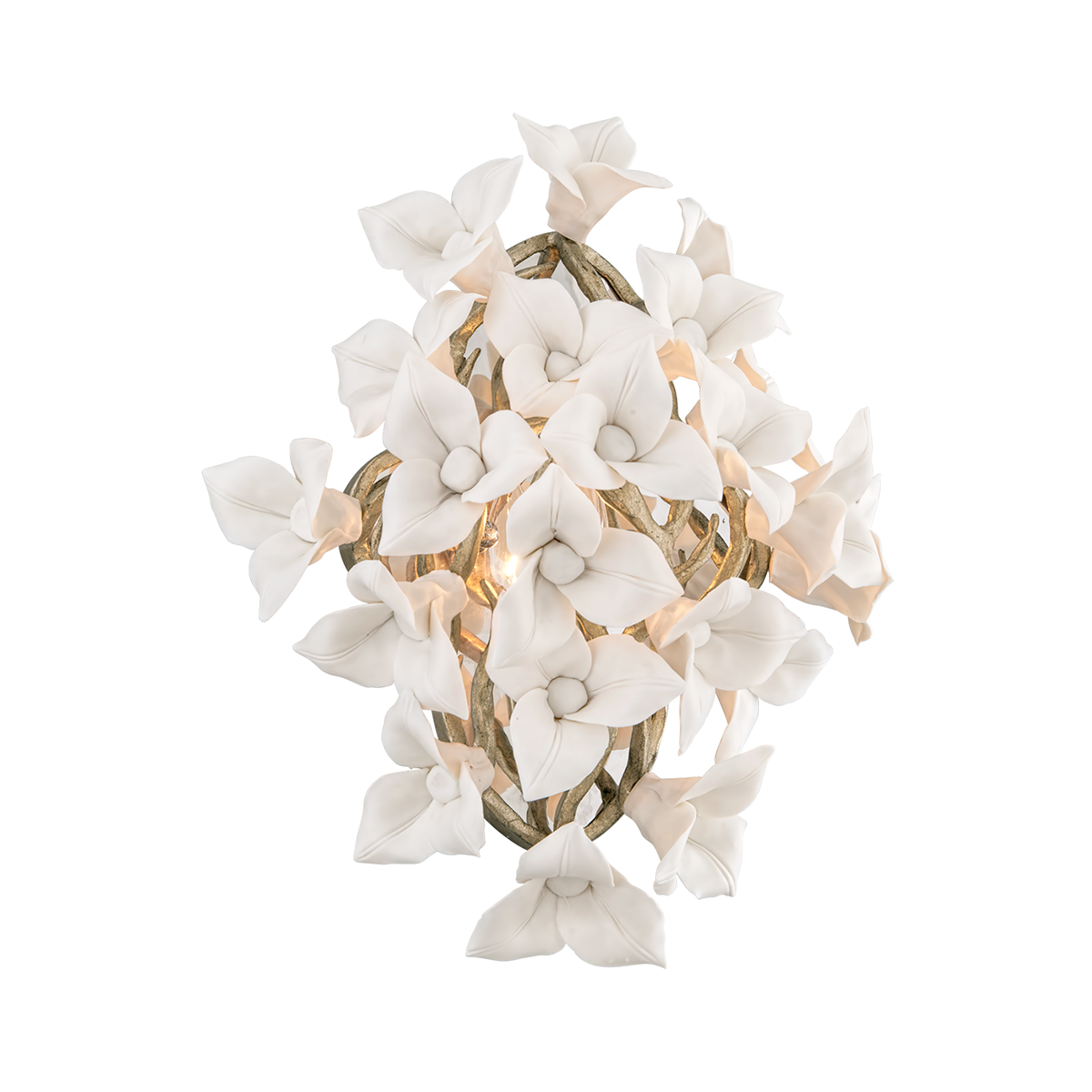 Lily Wall Sconce In ENCHANTED SILVER LEAF Finish