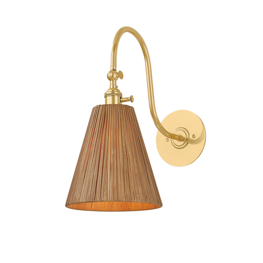 RUTHIN Wall Sconce with AGED BRASS Finish