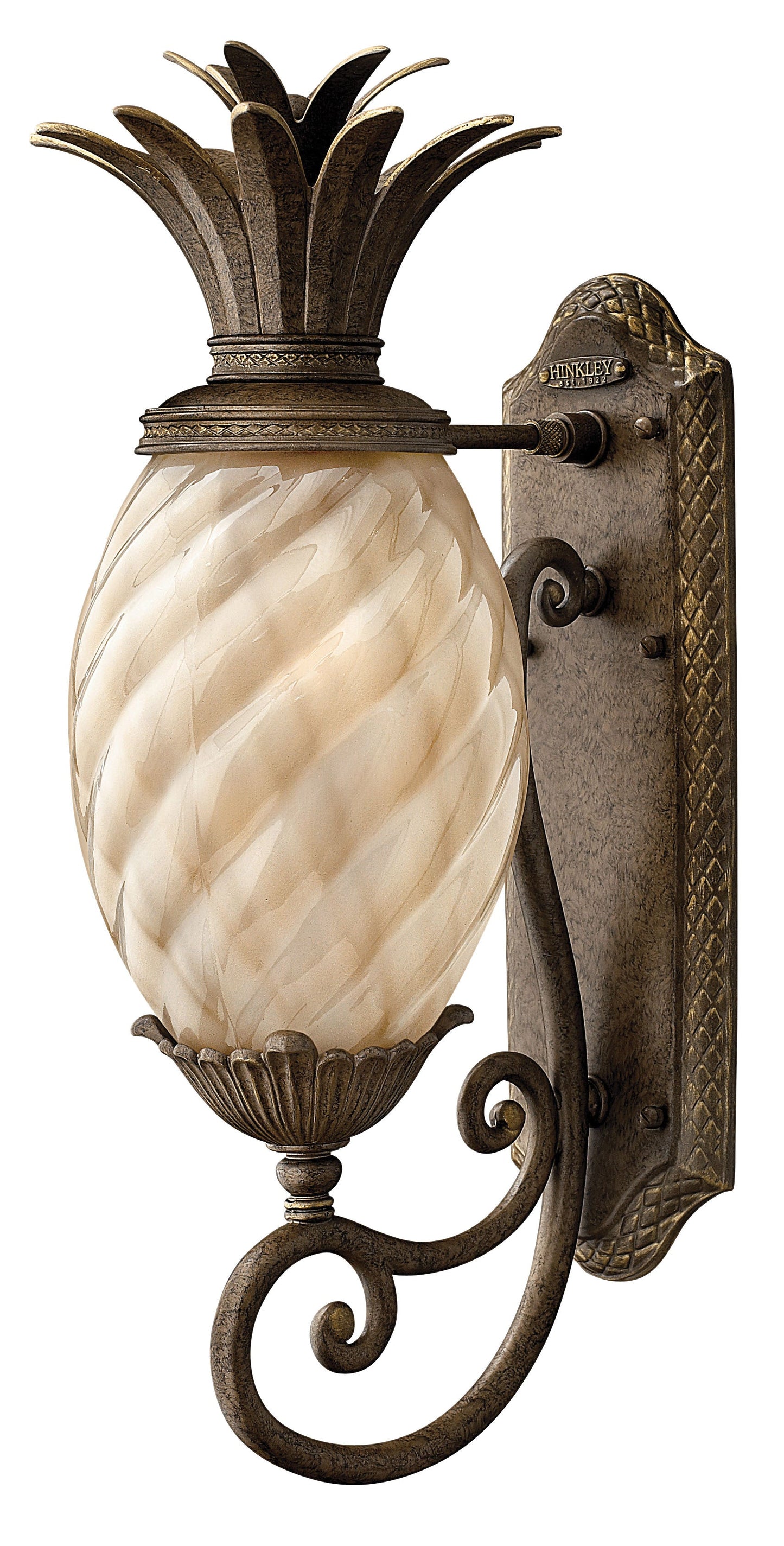 Plantation Large Wall Mount Lantern In Light Bronze Finish