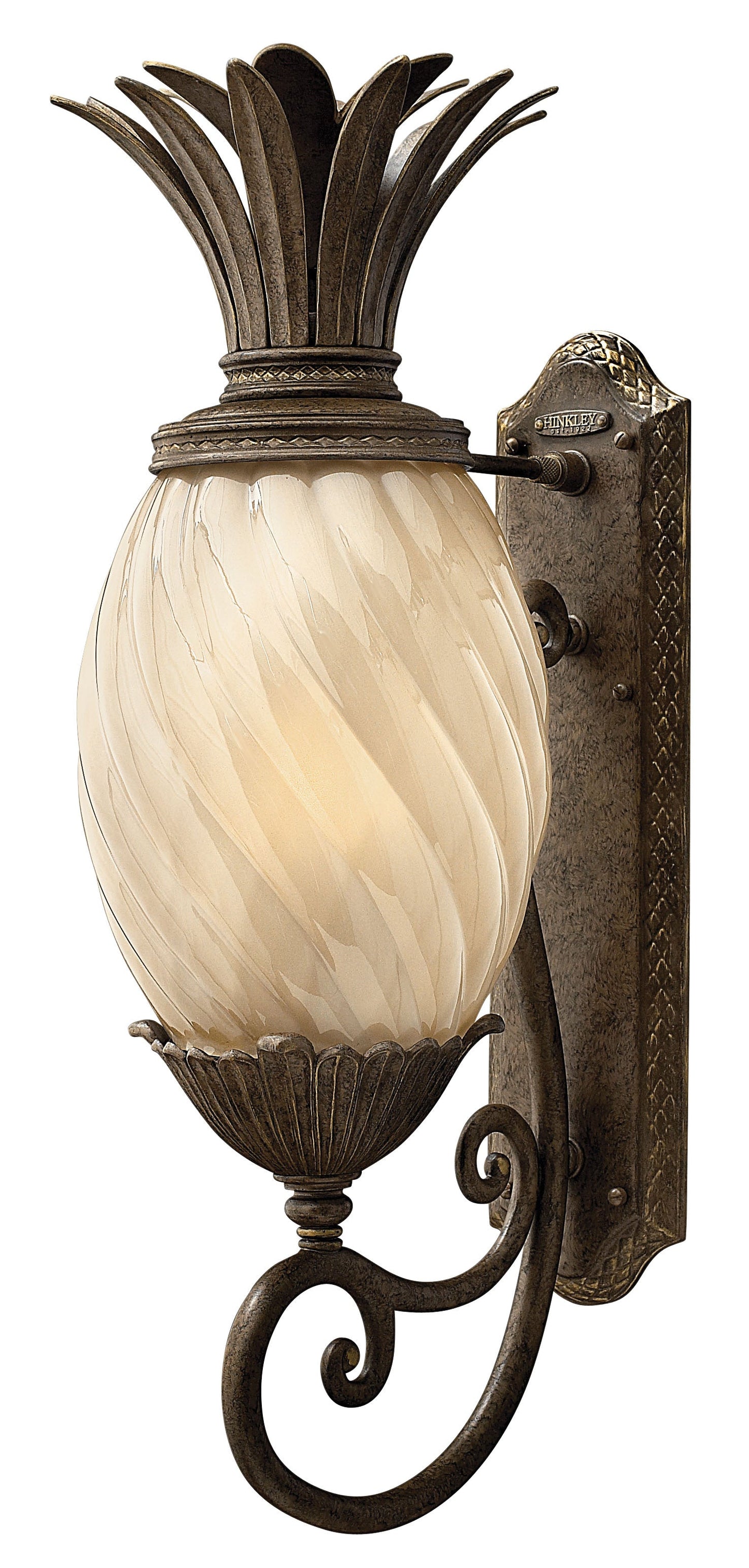 Plantation Large Wall Mount Lantern In Light Bronze Finish