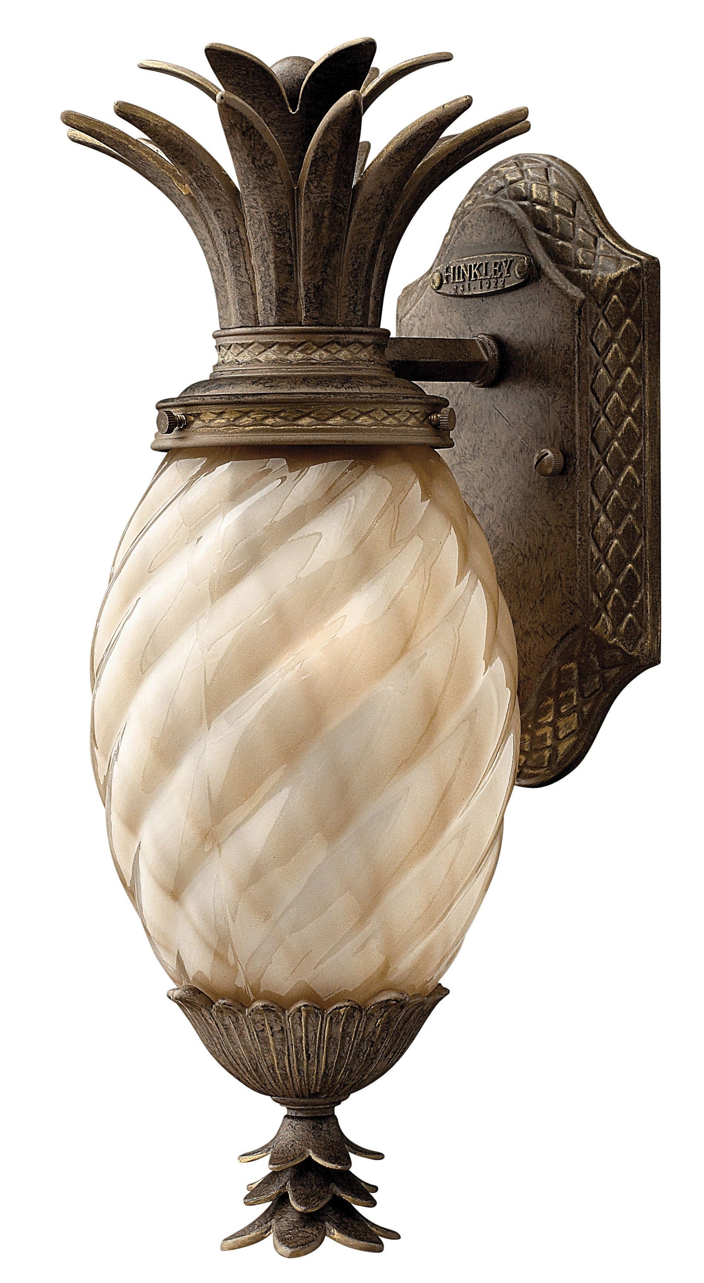 Plantation Medium Wall Mount Lantern In Light Bronze Finish