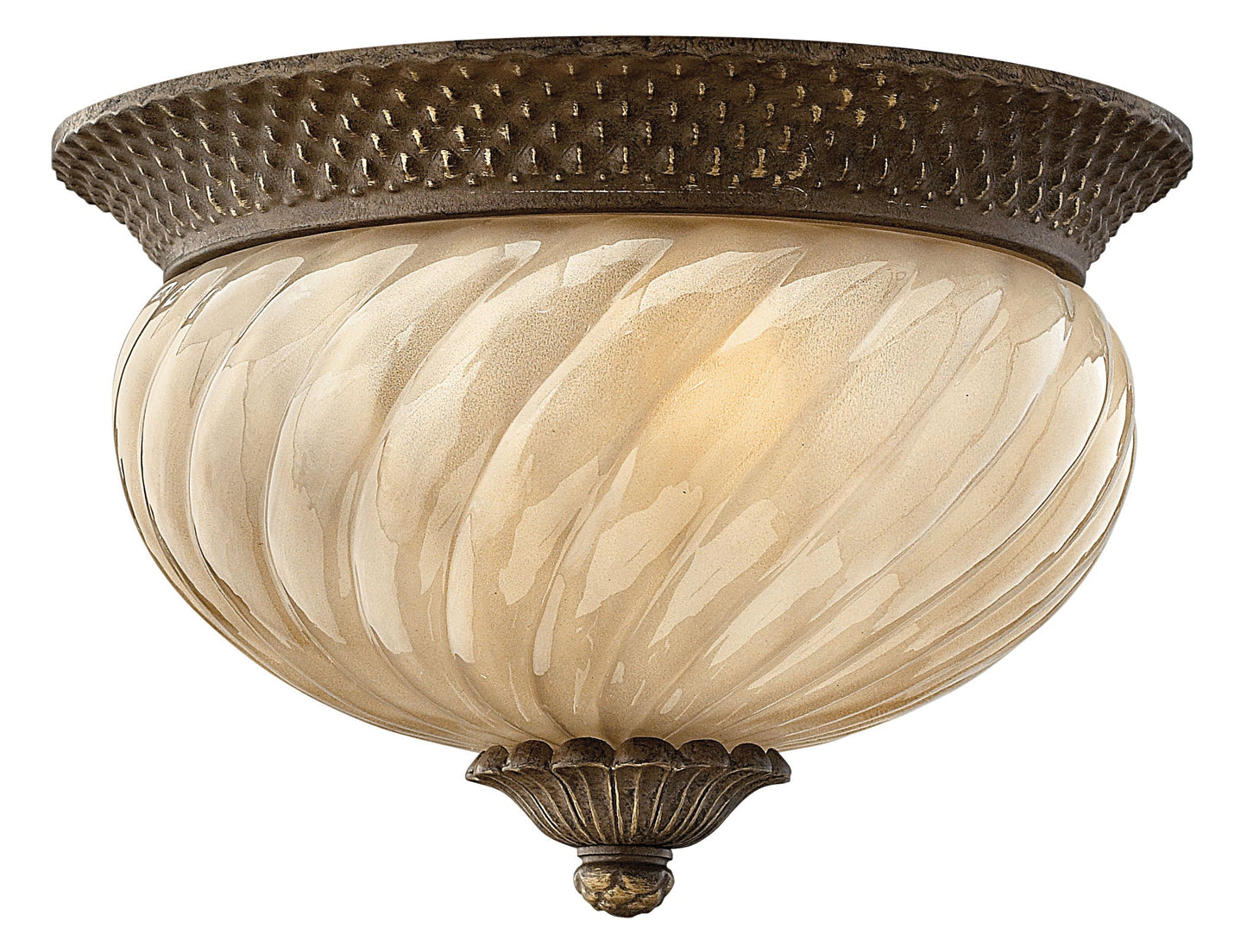 Plantation Small Flush Mount In Light Bronze Finish