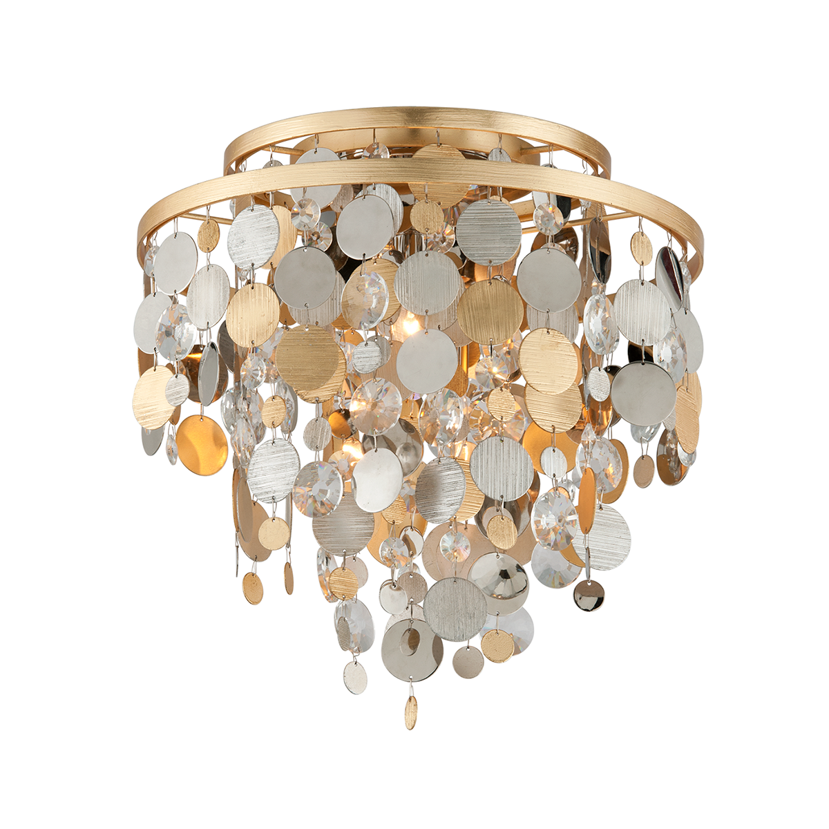 Ambrosia Flush Mount In SILVER & GOLD LEAF & STAINLESS Finish