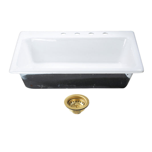 Towne 33 Inch Drop-In Kitchen Sink in White