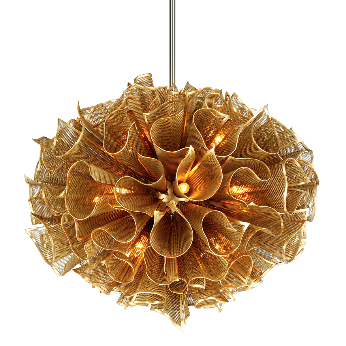 Pulse Chandelier In Gold Leaf Finish