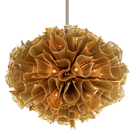 Pulse Chandelier In Gold Leaf Finish