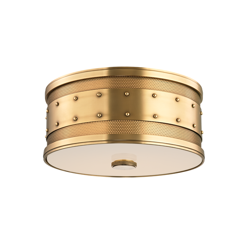 Gaines Flush Mount with Aged Brass Finish