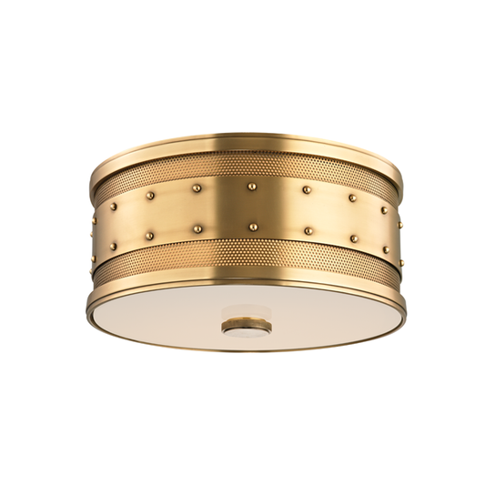 Gaines Flush Mount with Aged Brass Finish