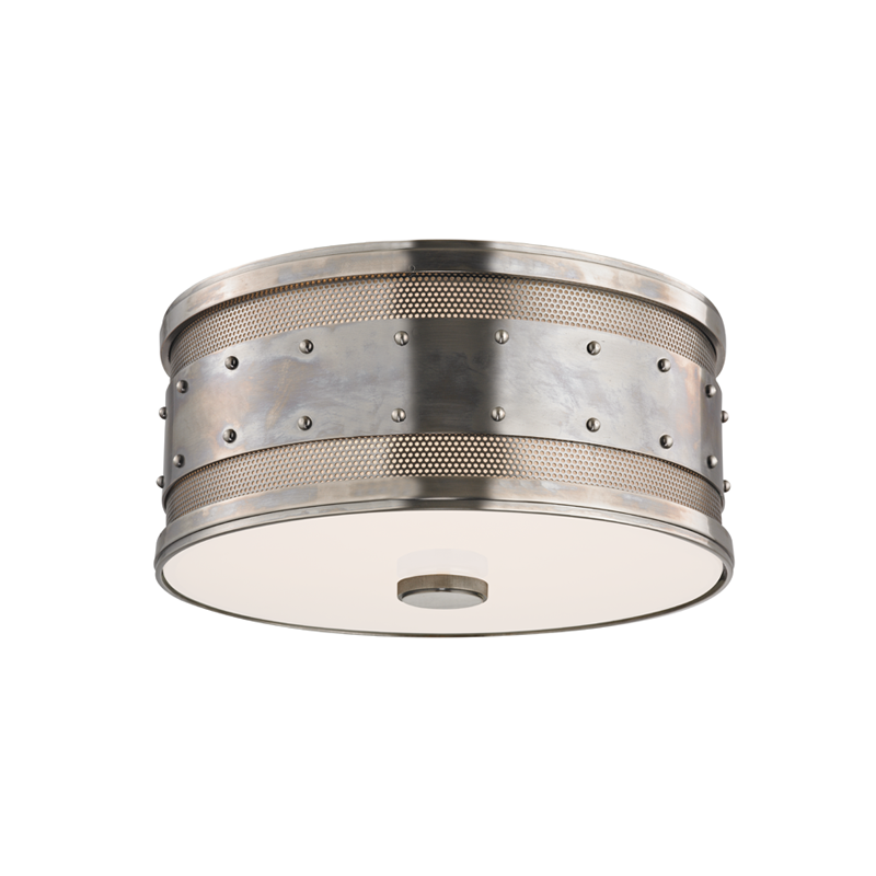 Gaines Flush Mount with Historic Nickel Finish