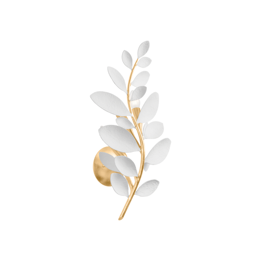 MARABEC Wall Sconce with Vintage Gold Leaf/ White Plaster Finish