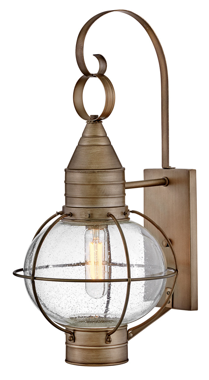 Cape Cod Large Wall Mount Lantern In Light Bronze Finish