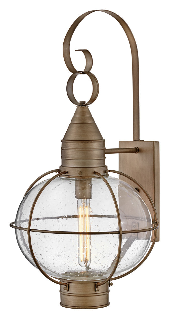 Cape Cod Large Wall Mount Lantern In Light Bronze Finish