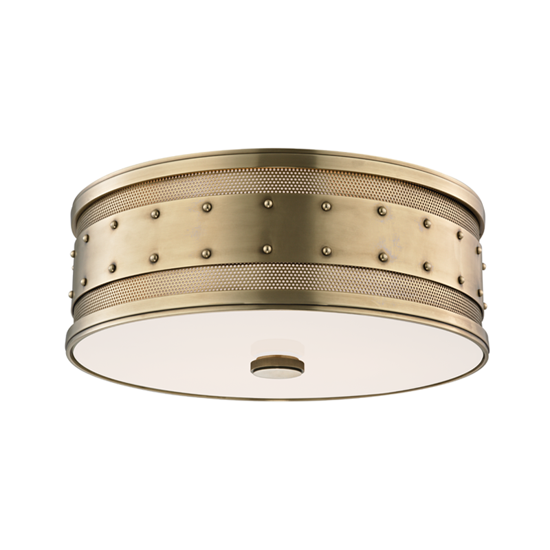 Gaines Flush Mount with Aged Brass Finish