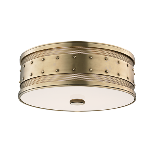 Gaines Flush Mount with Aged Brass Finish
