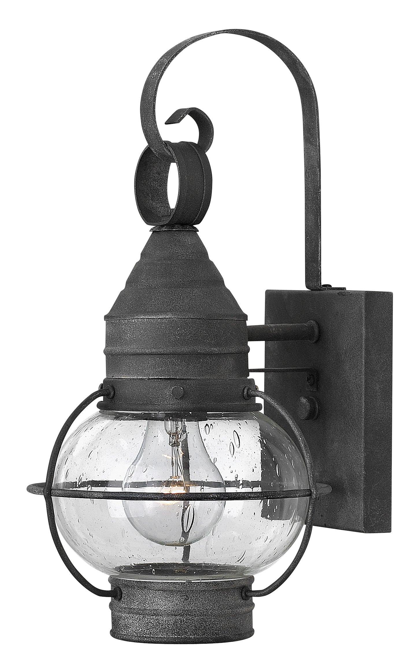 Cape Cod Medium Wall Mount Lantern In Black Finish