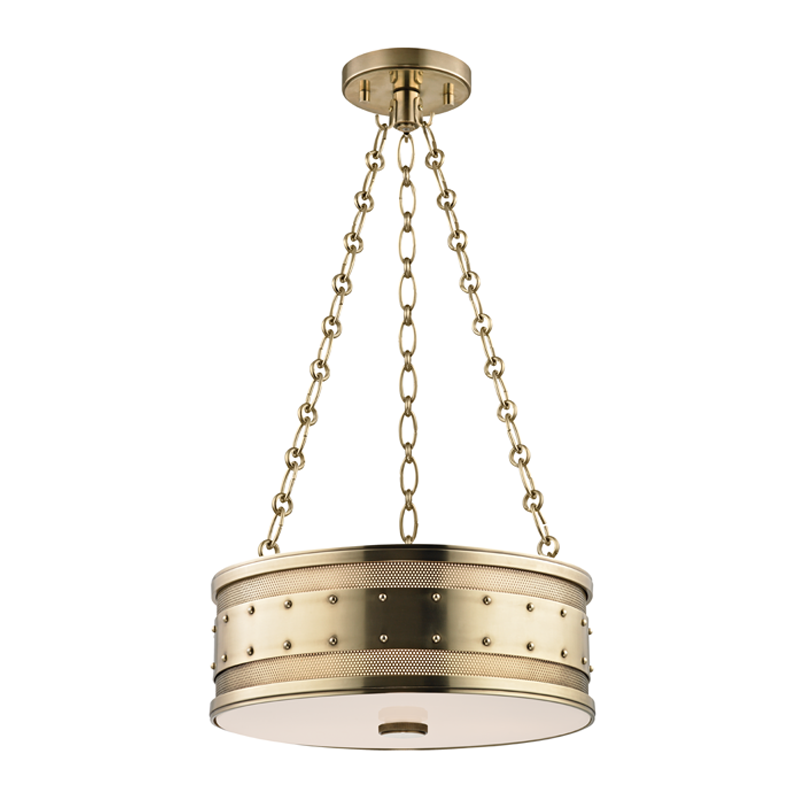 Gaines Pendant with Aged Brass Finish