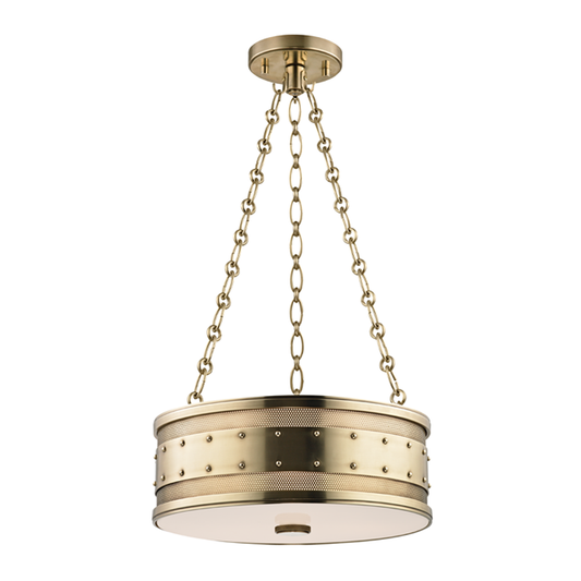 Gaines Pendant with Aged Brass Finish